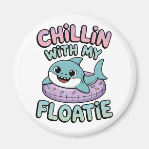 Chillen met mijn drijver Shark Baby Kids Magneet