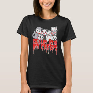 Chillen Met Mijn Enge Kat Horror Seriemoordenaar H T-shirt