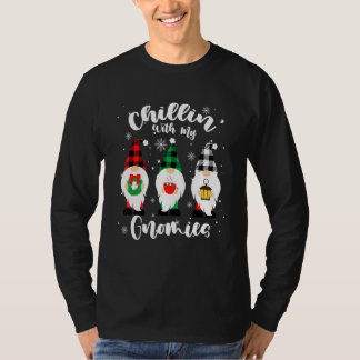 Chillen Met Mijn Gnomies Kerst Buffalo Plaid Gn T-shirt