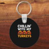 Chillen met mijn kalkoenen Shirt, Mannen vrouwen H Sleutelhanger (Voorkant)