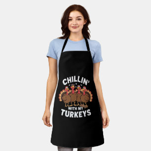 Chillen Met Mijn Kalkoenen Thanksgiving Familie Ca Schort
