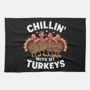 Chillen Met Mijn Kalkoenen Thanksgiving Familie Ca Theedoek