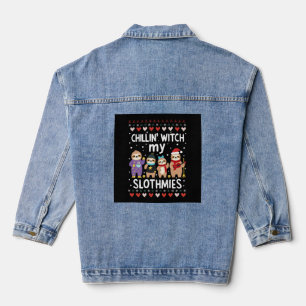 Chillen Met Mijn Luiaard Vrienden Grappige Luiaard Denim Jacket