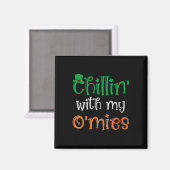 Chillen Met Mijn O'mies Funny Ierse St. Patrick's Magneet (Voorkant / Achterkant)
