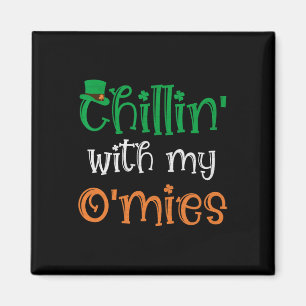 Chillen Met Mijn O'mies Funny Ierse St. Patrick's  Magneet