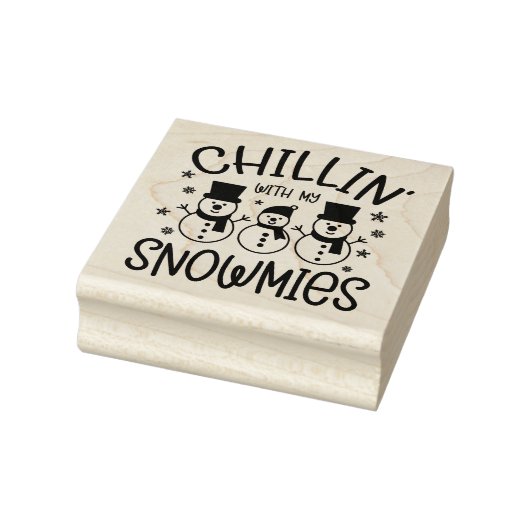 Chillen met mijn sneeuwmannen  rubberstempel (Stempel)