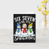 Chillen Met Mijn Sneeuwmiesies Grappige Sneeuwman  Kaart (Gele Bloem)