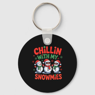 Chillen Met Mijn Sneeuwvriend Funny Kerstman Sneeu Sleutelhanger