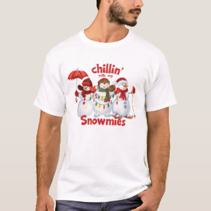 Chillen met mijn Sneeuwvrienden Funny Kerstmis T-shirt