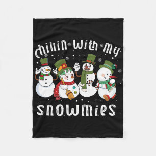 Chillen Met Mijn Sneeuwvriendjes Kerstman Sneeuwma Fleece Deken