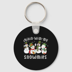 Chillen Met Mijn Sneeuwvriendjes Kerstman Sneeuwma Sleutelhanger