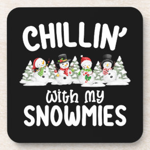 Chillen Met Mijn Sneeuwvriendjes Sneeuwman Kerstmi Bier Onderzetter