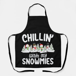 Chillen Met Mijn Sneeuwvriendjes Sneeuwman Kerstmi Schort