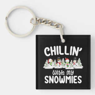 Chillen Met Mijn Sneeuwvriendjes Sneeuwman Kerstmi Sleutelhanger