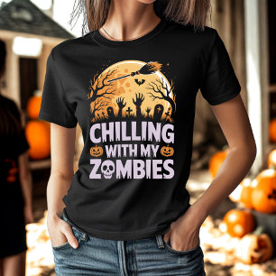 Chillen met mijn zombies enge Halloween Night T-shirt