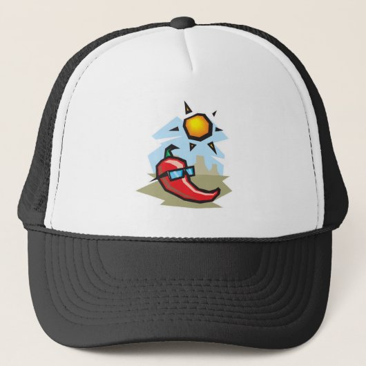chillende chilipeper trucker pet (Voorkant)