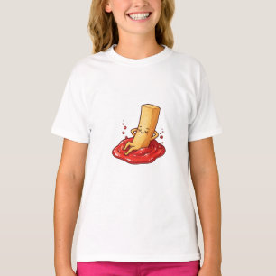 Chillende Franse friet in Kinder Ketchup Dip T-shirt