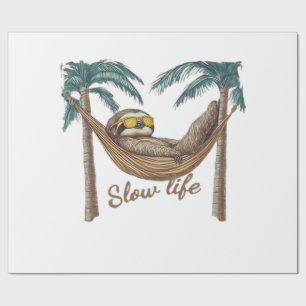Chillende luiaard in een hangmat oversized T-shirt Cadeaupapier