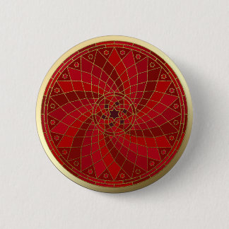 Chilli Bean Swirl Gouden Rand Mandala knoop Ronde Button 5,7 Cm
