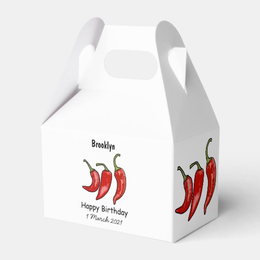 Chilli cartoon illustratie  bedankdoosjes (Voorkant Zijde)