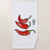 Chilli cartoon illustratie strandlaken (Voorkant)