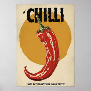 Chilli   Door Spicy Voedsel Geïnspireerd Poster