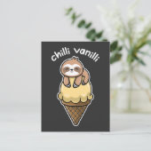 Chilli Vanilli / Chillendes Faultier mit Eis Briefkaart (Staand voorkant)