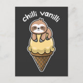 Chilli Vanilli / Chillendes Faultier mit Eis Briefkaart (Voorkant)
