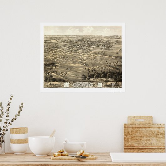Chillicothe, MO Panorama Map - 1869 Poster (Keuken)