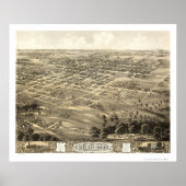 Chillicothe, MO Panorama Map - 1869 Poster (Voorkant)