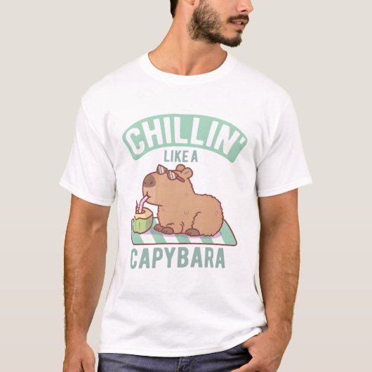 Chillin als een capibara grappig t-shirt (Voorkant)