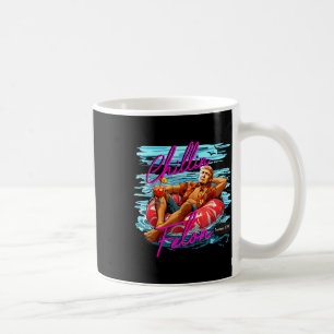 Chillin als een criminele retro roze zomer grappig koffiemok