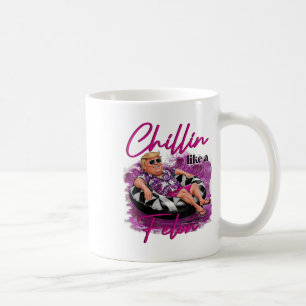 Chillin Als een Felon Retro Zomer Roze Grappige Tr Koffiemok