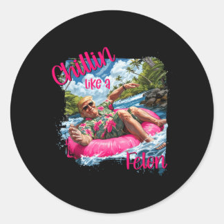 Chillin als een misdadiger Funny Trump Shirt Summe Ronde Sticker