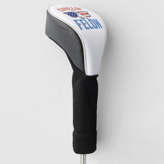 Chillin als een misdadiger Trump American Election Golfheadcover (Schuin)
