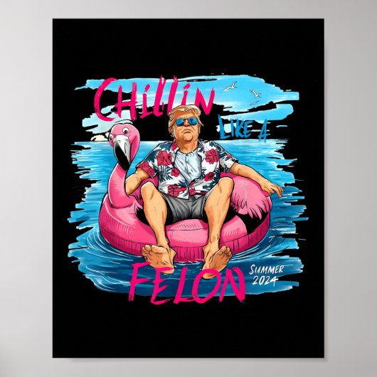 Chillin als een misdadiger zomer 2024 Trump Take A Poster (Voorkant)