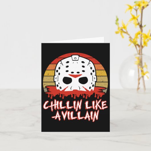 Chillin als een schurk horror film fan kaart (Gele Bloem)