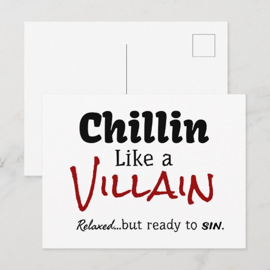 Chillin als een Villain. Verbijsterd... maar klaar Briefkaart (Voorkant / Achterkant)