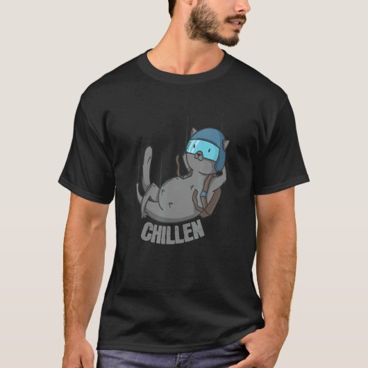 Chillin Cat parachutespringen T-shirt (Voorkant)