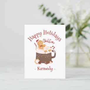 Chillin 'Christmas Hot Chocolate en peperkoek Briefkaart