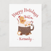 Chillin 'Christmas Hot Chocolate en peperkoek Briefkaart (Voorkant)