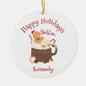 Chillin 'Christmas Hot Chocolate en peperkoek Keramisch Ornament (Voorkant)