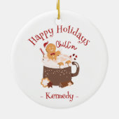 Chillin 'Christmas Hot Chocolate en peperkoek Keramisch Ornament (Achterkant)