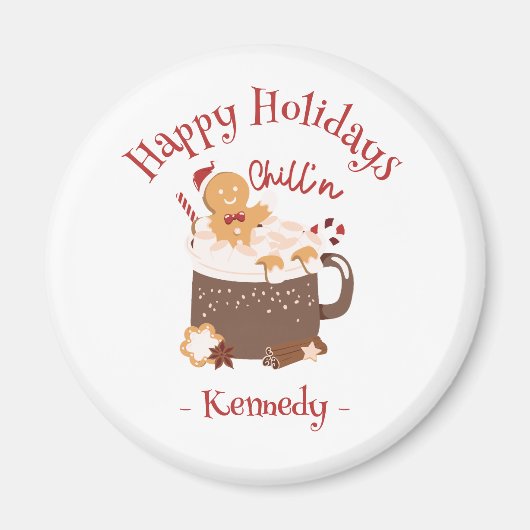 Chillin 'Christmas Hot Chocolate en peperkoek Magneet (Voorkant)