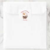 Chillin 'Christmas Hot Chocolate en peperkoek Vierkante Sticker (Tas)