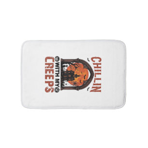 Chillin Creeps Halloween Spokenhuis Oranje Maan Badmat