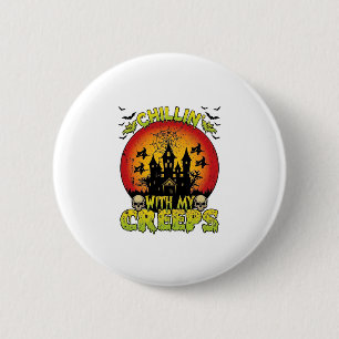 Chillin Creeps Spokenhuis Halloween Heksen Sku Ronde Button 5,7 Cm