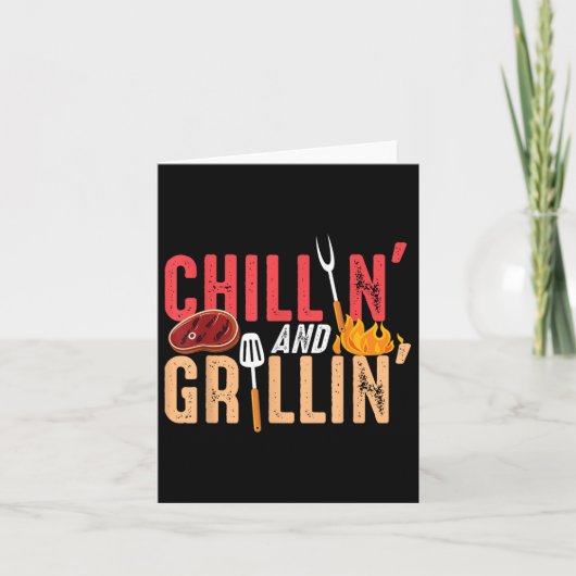 Chillin en Grillin Barbecuefeest Kaart (Voorkant)