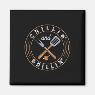 Chillin en Grillin Grappig Barbeque Gegrilde BBQ L Magneet