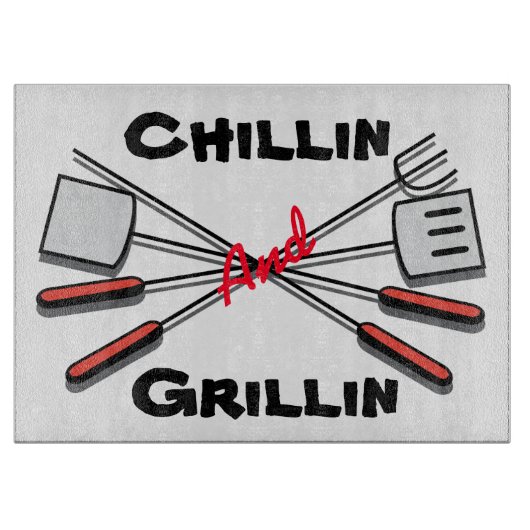 Chillin en Grillin Snijplank (Voorkant)
